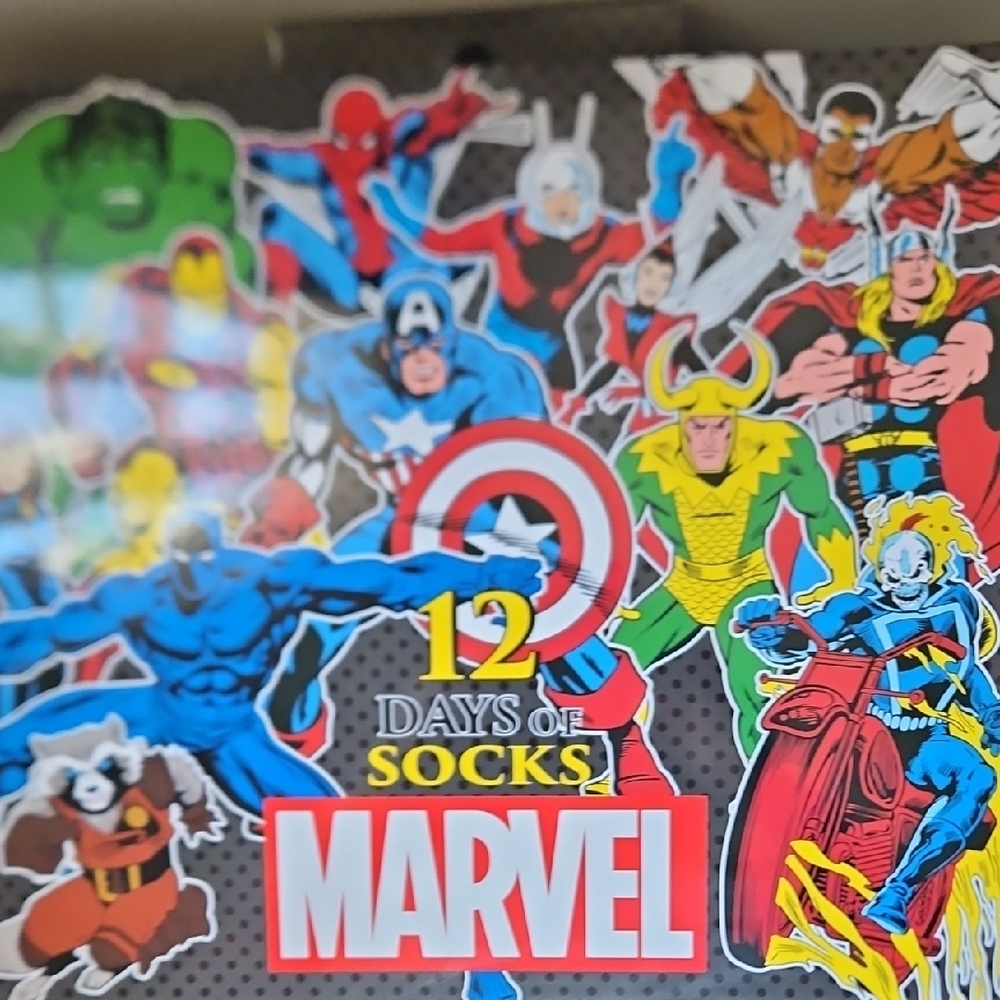 Marvel Multicolor Superhero Socks Set with Red, Blue, Green Accents